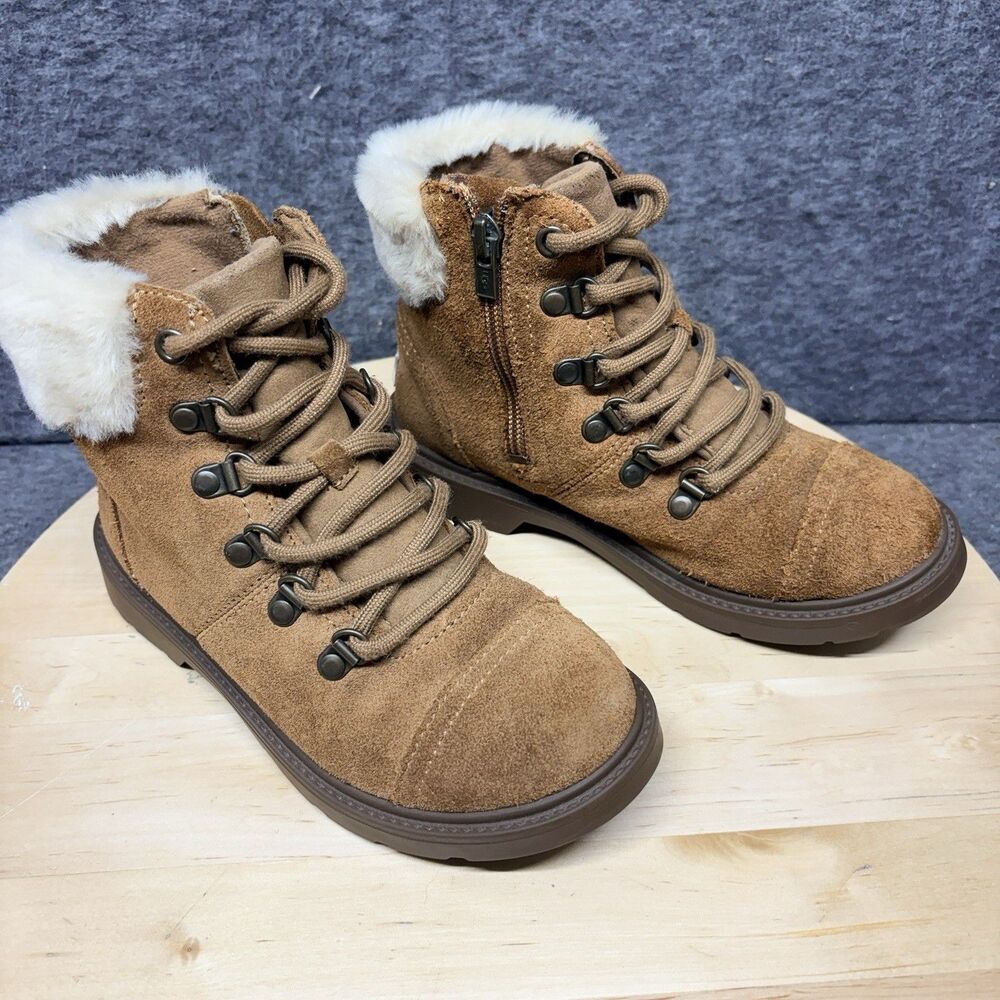 UGG Azell Big Kid's Size 1 US Brown Suede Hiker Side Zip Winter Boots 1123622K